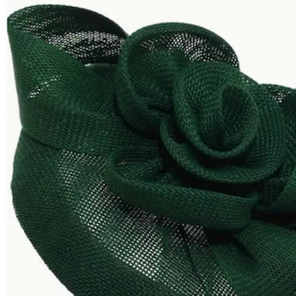 Dark Green Fascinator Hat for Weddings and Derby - Picture 3 of 4